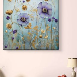 Myntra Elegant Homes Pink & Gold-Toned Floral Printed Canvas Wall Art-picture-13