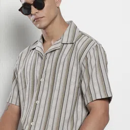 The Indian Garage Co Striped Drop-Shoulder Sleeves Relaxed Fit Casual Shirt-picture-16