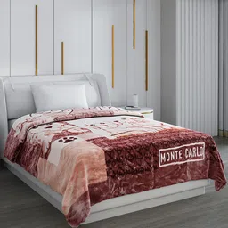 Monte Carlo Beige & Brown Conversational Printed Mild Winter 600 GSM Single Bed Blanket-picture-37