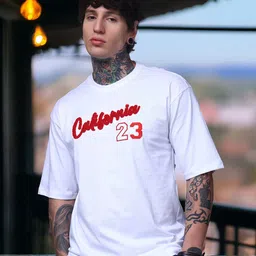 MADSTO Typography Printed Drop-Shoulder Sleeves Pure Cotton T-shirt-picture-36