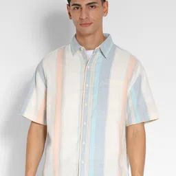 AMERICAN EAGLE OUTFITTERS Striped Spread Collar Pure Cotton Casual Shirt-picture-40
