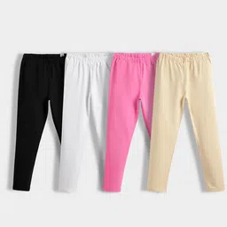 Orange Sugar Infant Girls Pack Of 4 Breathable Ankle-Length Leggings-picture-49