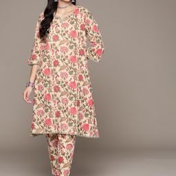 Readiprint Fashions Floral Printed Pure Cotton Kurta with Trousers-picture-15