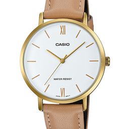 CASIO Women White & Tan Brown Enticer Analogue Leather Watch LTP-VT01GL-7BUDF-picture-20