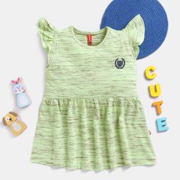 Here&Now X Game Begins Girls Self Design Flutter Sleeve Fit & Flare Dress-picture-49