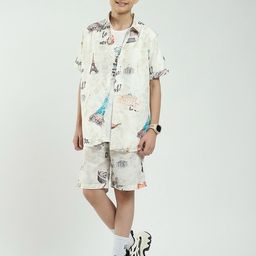 Monte Carlo Boys Printed Short Sleeves Shirt With Shorts & T-Shirt-picture-47