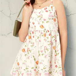 DressBerry Floral Weekends Floral Print Smocked A-line Mini Dress-picture-24