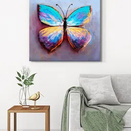 999Store Blue & Yellow Lion Under Stars Canvas Painting Wall Art-picture-34