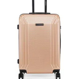 SWISS BRAND Beige Textured VERNIER 360-Degree Rotation Hard-Sided Medium Trolley Suitcase-image-16