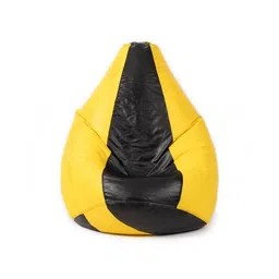 THREADVIBE LIVING Yellow & Black Teardrop Bean Bag With Bean-picture-17