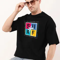 FARROWX Men Bio Finish Typography Printed Round Neck Cotton Oversized T-shirt-picture-31