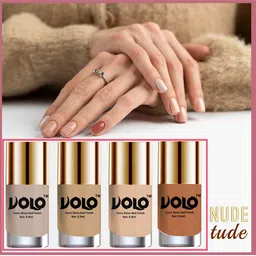 VOLO Set of 4 HD Colors High-Shine Professional Nail Polish-9ml Each-Nude Tude-picture-22