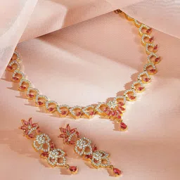 Rubans 18K Gold-Plated Cubic Zirconia Studded Jewellery Set-picture-27