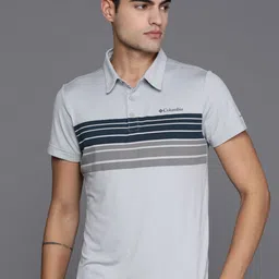 Columbia Striped Slim Fit Tech Trail Novelty Polo T-shirt-picture-41