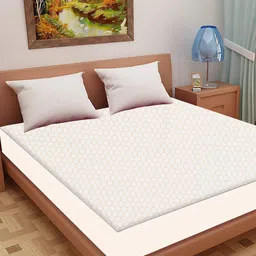 Adbeni Home Grey Self Design 200 GSM Jacquard Cotton Smooth Mattress Protector-picture-15