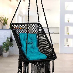 Patiofy Premium Blue & Black Comfortable Hammock Swing Chair With Cushion-image-35
