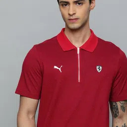 PUMA Motorsport Ferrari Style 2 Tone Brand Logo Polo Regular fit Pure Cotton T-shirt-picture-24
