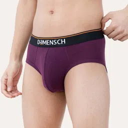 DAMENSCH Men Anti Bacterial Solid Mid-Rise Deo Cotton Solid Briefs-image-1