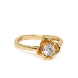 Estele Women Gold-Plated CZ-Studded Adjustable Finger Ring-picture-29