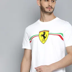 PUMA Motorsport Scuderia Ferrari Race Big Shield Heritage Printed Pure Cotton T-shirt-picture-13