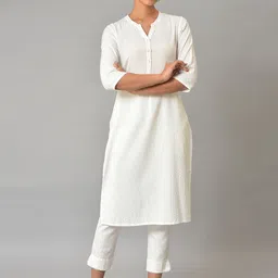 AURELIA Striped Mandarin Collar Kurta-picture-17