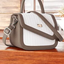 WOMEN MARKS Women Colourblocked Water Resistance Structured Satchel Bag-image-12
