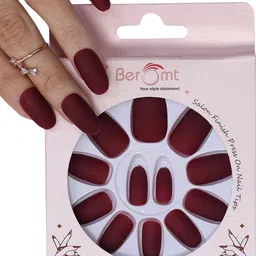 BEROMT 12 Pcs Long-Lasting Premium Matte Salon Finish Press On Nails - Shade 433-picture-10