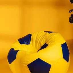 THREADVIBE LIVING Yellow & Blue Football Bean Bag With Beans-picture-24