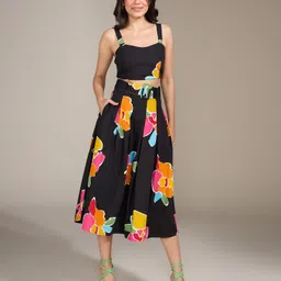20Dresses Women Black & Multicoloured Printed Top with Skirt-image-15
