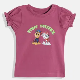Eteenz Infant Girls Paw Patrol Print Puff Sleeve Cotton Top-picture-46