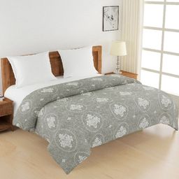 SWAYAM Grey & White Ethnic Motifs AC Room 120 GSM Double Bed Comforter-picture-3