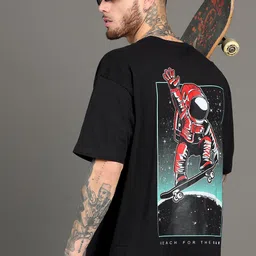 SILISOUL Printed Drop-Shoulder Sleeves Bio Finish Oversized Pure Cotton T-shirt-picture-37