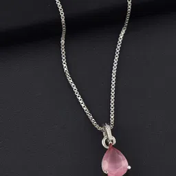 Boghra Sales Silver-Plated Sterling Silver American Diamond Necklace image 2