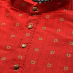 SOJANYA Geometric Woven Design Mandarin Collar Kurta image 3