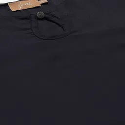 Shae by SASSAFRAS Women Navy Blue Solid Kurta with Trousers image 4