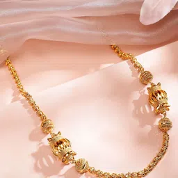Rubans Women 22K Gold-Plated Handcrafted Long Necklace with Ornate Beaded Motifs image 3