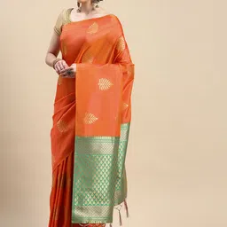 Royal Rajgharana Saree Woven Design Ethnic Motifs Zari Pure Silk Banarasi Saree image 4