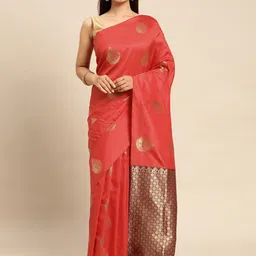 Royal Rajgharana Saree Woven Design Ethnic Motifs Zari Pure Silk Banarasi Saree image 4