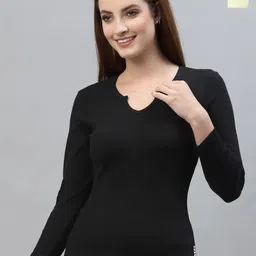 Friskers Women Pack Of 2 Black & Yellow Solid Organic Cotton Regular Tops-picture-20