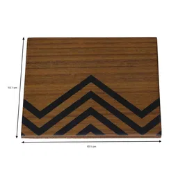 perenne design Chevron Brown & Black Wood & Veneer (Set of 6 ) Coasters image 2