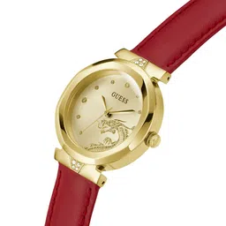 GUESS Women Textured Round Dial & Leather Straps Analogue Watch GW0646L1 image 4