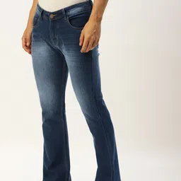 PARIS HAMILTON Men Navy Blue Bootcut Heavy Fade Stretchable Jeans image 5