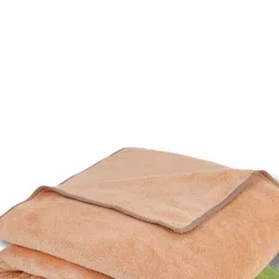 Fezora Beige & Green 2 Pieces Microfiber 400 GSM Bath Towels image 2