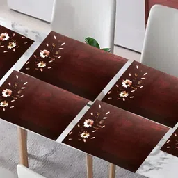 WEAVERS VILLA Brown & White 6 Pieces Printed Rectangle Table Placemats image 3