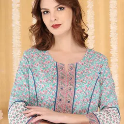 Anouk Women Ethnic Motifs Printed Regular Pure Cotton Kurta with Trousers & Dupatta image 4