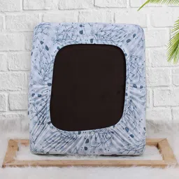 STITCHNEST White & Green 2 Pieces Floral Printed Cotton Sofa Covers image 5