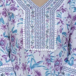 Anouk Women Floral Embroidered Aari Work Kurta with Pyjamas & Dupatta Kurta Sets image 5