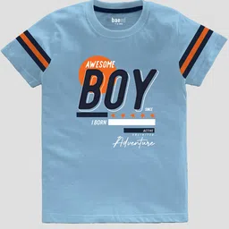 BAESD Boys Pack Of 5 Typography Printed Pure Cotton T-shirt image 4