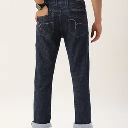 Flying Machine Men Dark Blue Michael Tapered Fit Mid-Rise Light Fade Acid Wash Jeans image 2