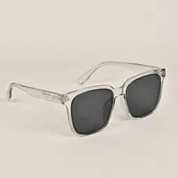 Voyage Unisex Black Lens & White Wayfarer Sunglasses with UV Protected Lens image 3